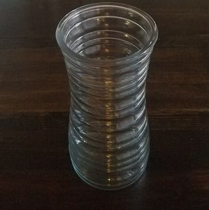 Glass Flower Vase Texture Rib Circular Hourglass